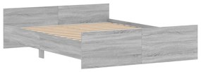 Giroletto con testiera e pediera grigio sonoma 160x200 cm