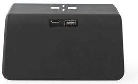 Nedis WCACQ30BK - Orologio a sveglia con display LCD e senza fili caricatore 15W/5V nero