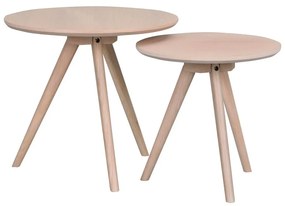 Tavolini rotondi in rovere in set di 2 pezzi ø 50 cm Yumi - Rowico