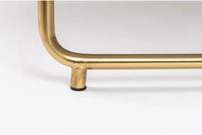 Tavolino da salotto rotondo verde/dorato con piano in marmo ø 70 cm Timpa – White Label