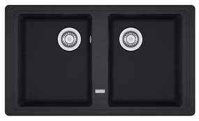 Lavello integrato 2 vasche FRANKE Boston fragranite L 50 x L 86 cm nero