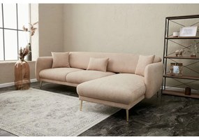 Divano angolare beige (con penisola a destra/con chaise lounge) Simena – Balcab Home