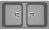 Lavello Elleci Incasso 2 vasche 86x50 Life 450 Granitek Grigio Cemento LG245048