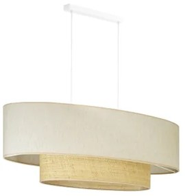 Duolla - Lampadario a sospensione con filo DOUBLE OVAL NATURE 2xE27/15W/230V color crema/beige