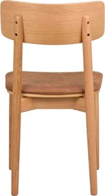 Sedie da pranzo in similpelle in colore marrone cognac-naturale in set di 2 pezzi Wolcott - Rowico