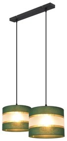 Lampadario a sospensione con filo HELEN 2xE27/15W/230V verde/oro