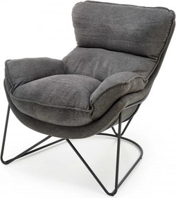 Poltrona Volker grigio scuro/nero H78 cm