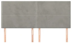 Testiere 4 pz grigio chiaro 100x5x78/88 cm in velluto