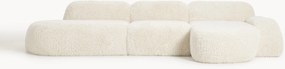 Divano angolare componibile 4 posti con chaise longue in teddy Wolke