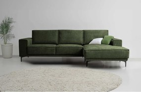 Divano angolare verde (con penisola a destra/con chaise lounge) con rivestimento in ciniglia Copenhagen – Scandic