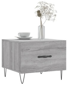 Tavolini salotto 2pz grigio sonoma 50x50x40cm legno multistrato