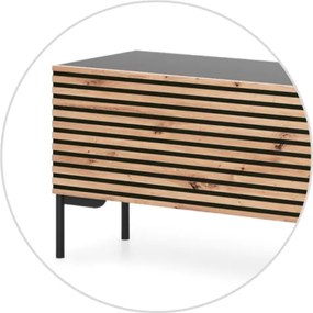 Mobile TV Da Terra 140 Cm Listellato 2 Ante Nero E Rovere Zenith