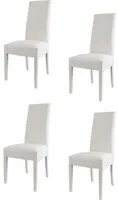 Set 4 sedie Luisa Tommychairs, struttura in faggio bianco, seduta e schienale imbottiti e rivestiti in pelle artificiale