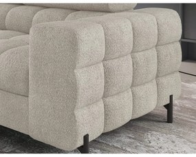 Divano angolare color crema allungabile/con contenitore (con penisola a sinistra/a L) e rivestimento in bouclé Ferucce – ELTAP