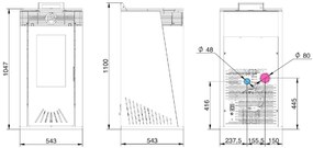 Stufa a pellet Euro Alpi PERALBA CANALIZZATA 2 USCITE 13,18 kW Colore Bordeaux