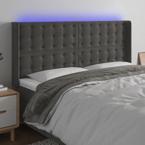 Testiera A Led Grigio Scuro 183x16x118/128cm İntessuto /