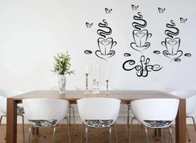 Adesivo da parete per tazze da caffè della cucina a forma di cuori 60 x 120 cm