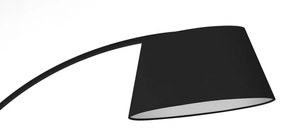 Lampada da terra nera con paralume in tessuto (altezza 205 cm) Yet - Tomasucci