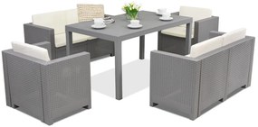 Set in technorattan Colorado Apetito 6 grigio Bica