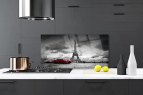 Pannello paraschizzi cucina Vista di Parigi della Torre Eiffel 100x50 cm