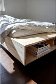 Letto singolo di colore naturale in pino massiccio senza testiera con rete inclusa 90x200 cm Merge – Karup