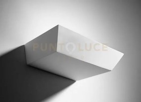 Anchise applique a parete 1 luce in gesso bianco attacco gx53 l.15x...