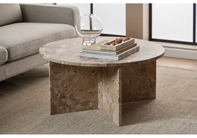 Tavolino rotondo in marmo marrone chiaro ø 90 cm Vega - Actona