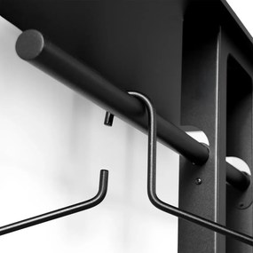 Attaccapanni da parete nero in acciaio con scaffale 100 cm Luno Large – Spinder Design