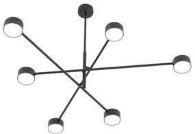 Lampadario da soffitto in acciaio NATSU 6 nero 6xGX53