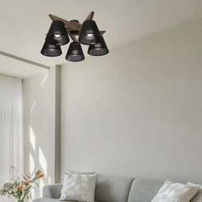 Brilagi - Lampadario LED ANTHONY 5xE14/40W/230V rovere/noce nero