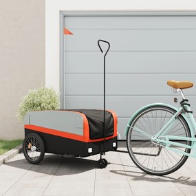 Rimorchio Da Bici Nero E Arancione 45 Kg İn Ferro /