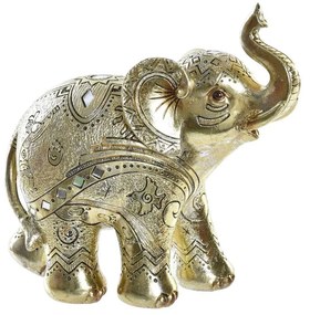 Statua Decorativa DKD Home Decor Elefante Dorato Resina (19 x 8 x 18 cm)