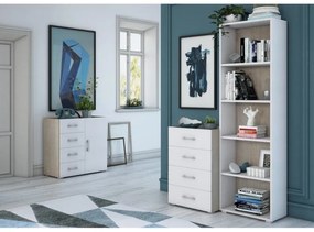Cassettiera a colonna con 4 cassetti 4 cassetti, L 60 x P 41 x H 87 cm marrone e bianco