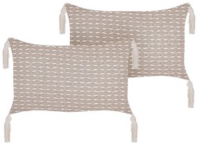 Set di 2 cuscini tortora 45 x 25 cm HAKONE Beliani