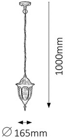 Rabalux 8344 - Lampadario da esterno MILANO 1xE27/60W/230V