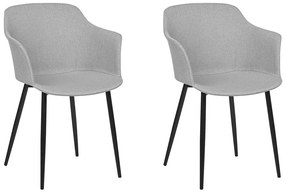 Set di 2 sedie da pranzo tessuto grigio chiaro ELIM Beliani