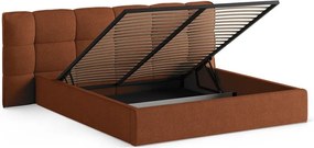 Letto matrimoniale imbottito color mattone con contenitore con rete inclusa 180x200 cm Eric – Micadoni