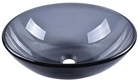 Lavabo da appoggio IDRO BRIC tondo in vetro nero piletta non inclusa
