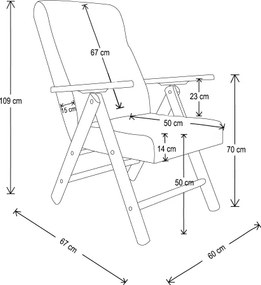 Poltrona reclinabile in ecopelle Panna e legno di faggio - Molisana