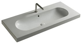 Lavabo Da Incasso/Sospeso 100x45 Cm Ceramica Tecla "Edo-White" Bianco Lucido