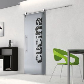 Porta scorrevole Cucina in inox bianco, L 88 x H 215 cm, con binario Lux Destra