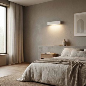 Applique da Parete 2xE14 Rettangolare 36cm in Gesso Pitturabile