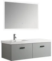 Mobile Bagno Sospeso 130 cm Lavabo e Specchio Agata