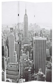 Paravento pieghevole 120x170 cm stampa new york bianco e nero