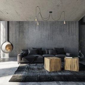 Lampadario a sospensione con filo TUBE LONG 5xE27/15W/230V nero/cromo