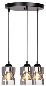 Apparecchio a sospensione nero con paralume in vetro Felis - Candellux Lighting