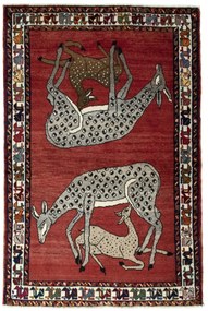 Gabbeh Tappeto 100x150 Rosso (Iran) Annodato A Mano
