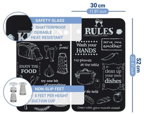 Coprifuoco in vetro temperato in set da 2 52x30 cm Kitchen Rules - Maximex