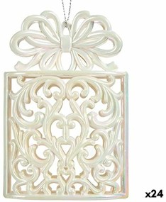 Decorazione Natalizia Pacco Regalo Porporina Madreperla Plastica 7,4 x 11,5 x 4 cm (24 Unità)