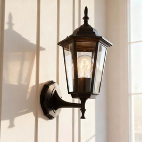 Applique Lanterna da Esterno IP54 E27 Nera - Serie TOSCA 1A